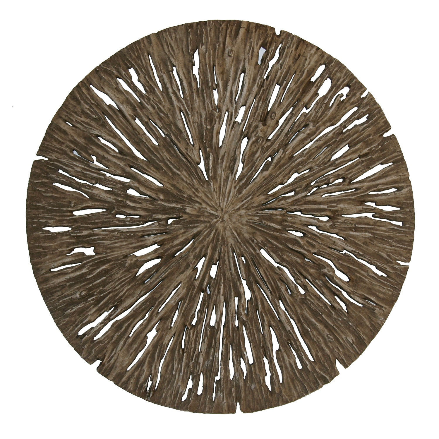 1" x 28" x 28" Brown Round Rotten Wood  Wall Decor