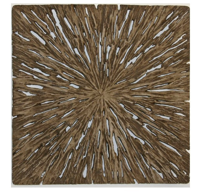 1" x 26" x 26" Brown Square Rotten Wood  Wall Decor