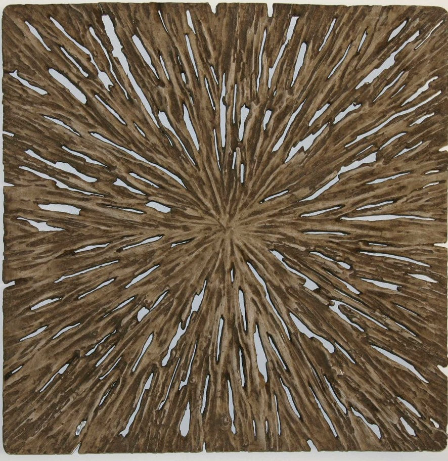 1" x 26" x 26" Brown Square Rotten Wood  Wall Decor