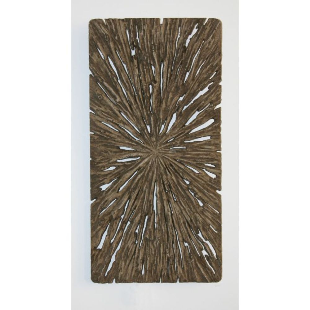1" x 20" x 40" Brown Long Square Rotten Wood  Wall Decor
