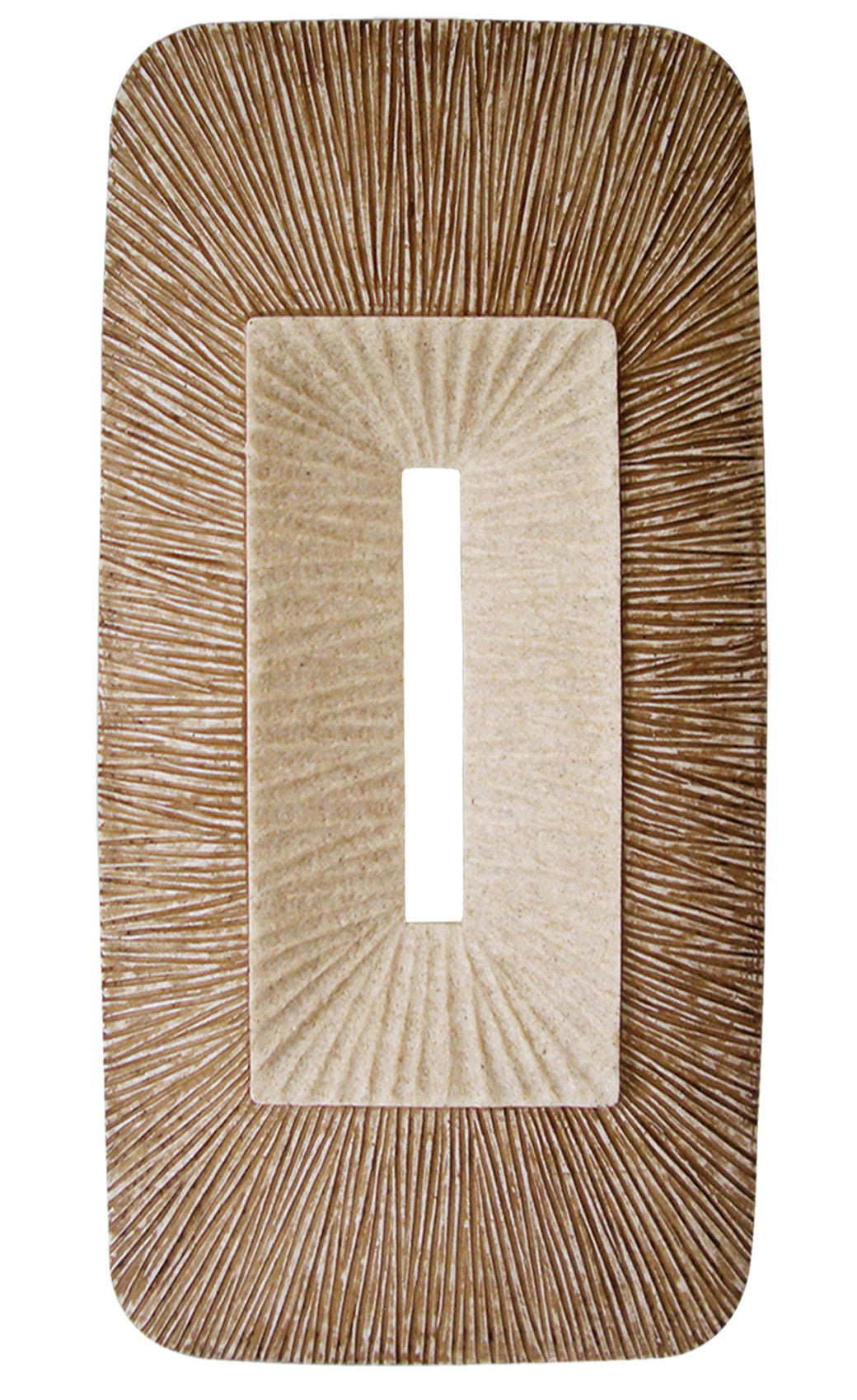 1" x 24" x 12" Brown Rectangular Double Layer Ribbed  Wall Plaque