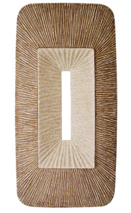 1" x 24" x 12" Brown Rectangular Double Layer Ribbed  Wall Plaque