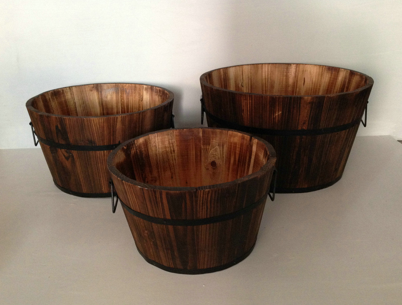 1" x 15" x 1" Brown Wood Garden Planter  3 Piece