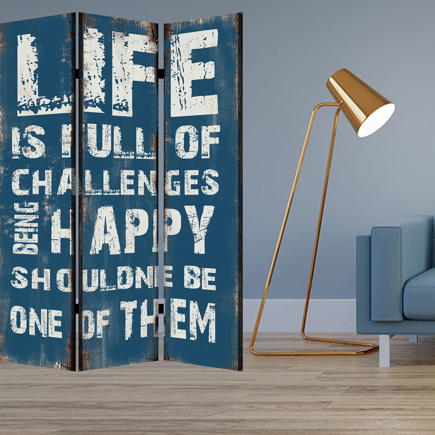 1" x 48" x 72" Multi Color Wood Canvas Inspiration  Screen