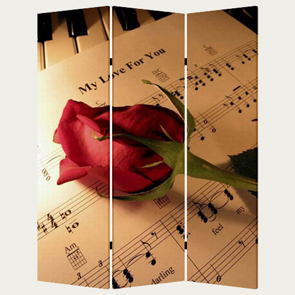 1" x 48" x 72" Multi Color Wood Canvas Music  Screen