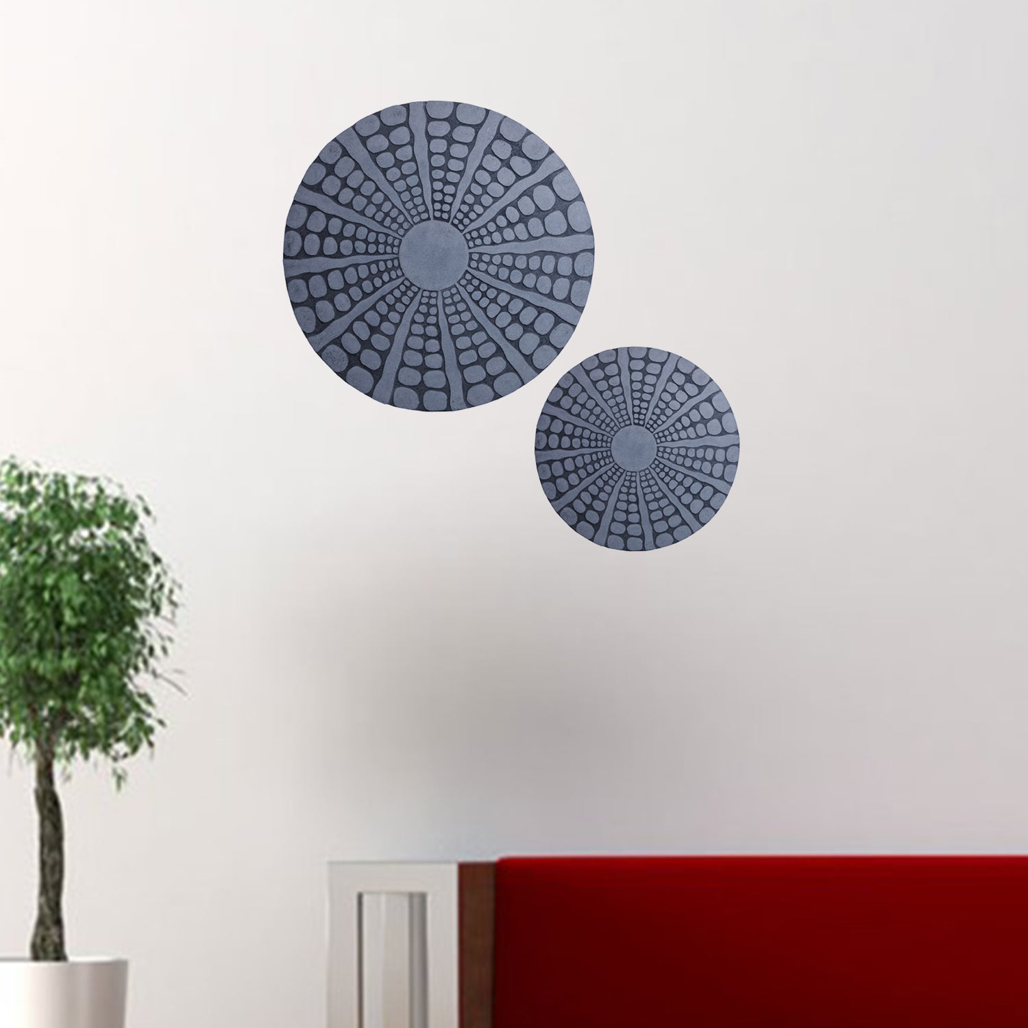 1" x 28" x 28" Sandstone, Round, Stardust Pebble Finish - Wall Decor