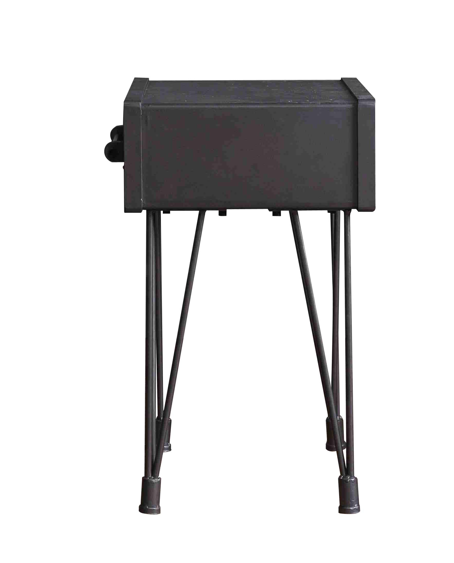 13.8" x 18.5" x 23.2" Charcoal 1 Drawer Wooden  End Table