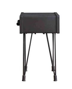 13.8" x 18.5" x 23.2" Charcoal 1 Drawer Wooden  End Table