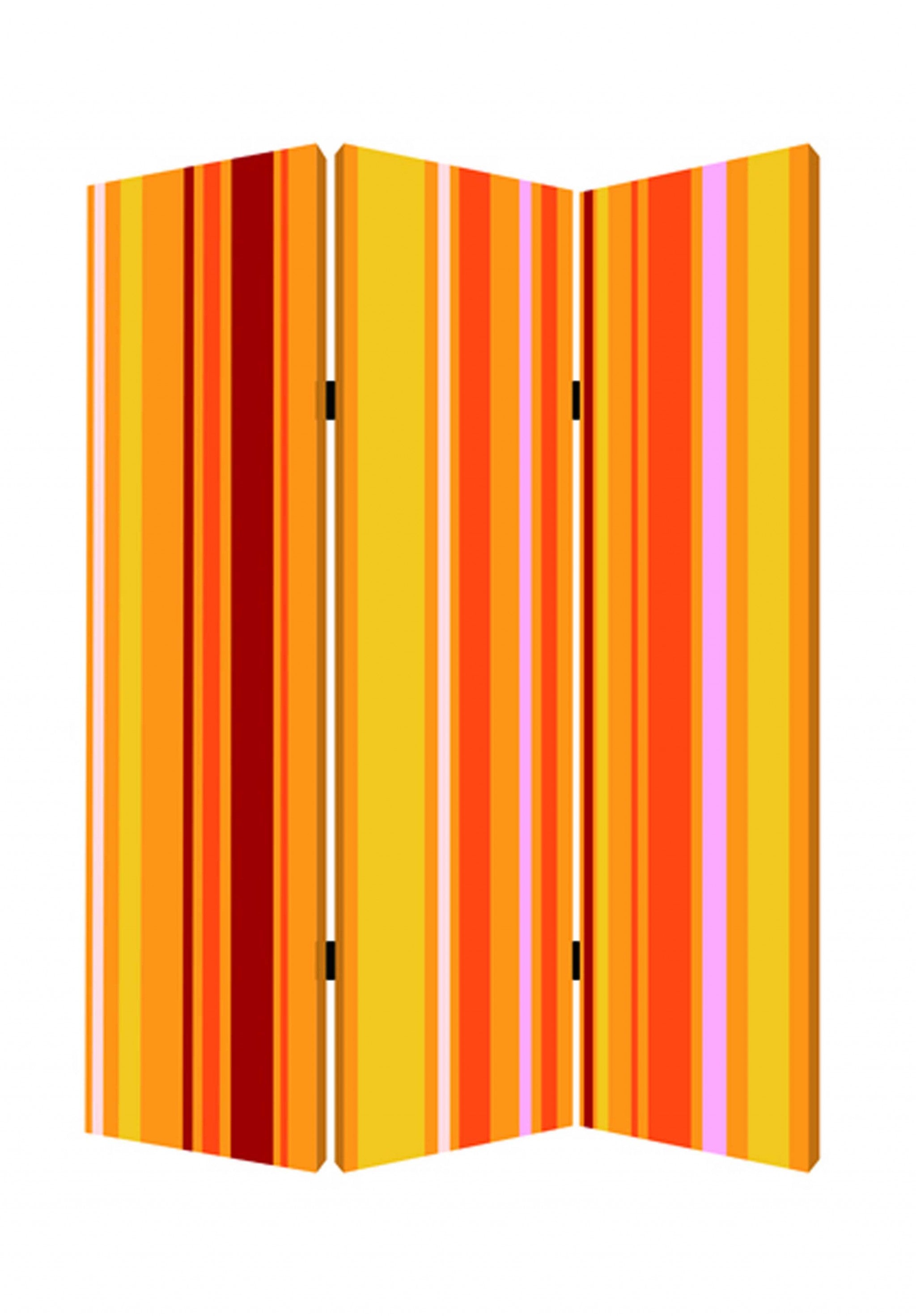 1" x 48" x 72" Multi Color Wood Canvas Deep Saffron  Screen