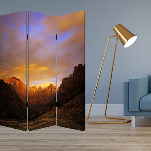1" x 48" x 72" Multi Color Wood Canvas Desert  Screen
