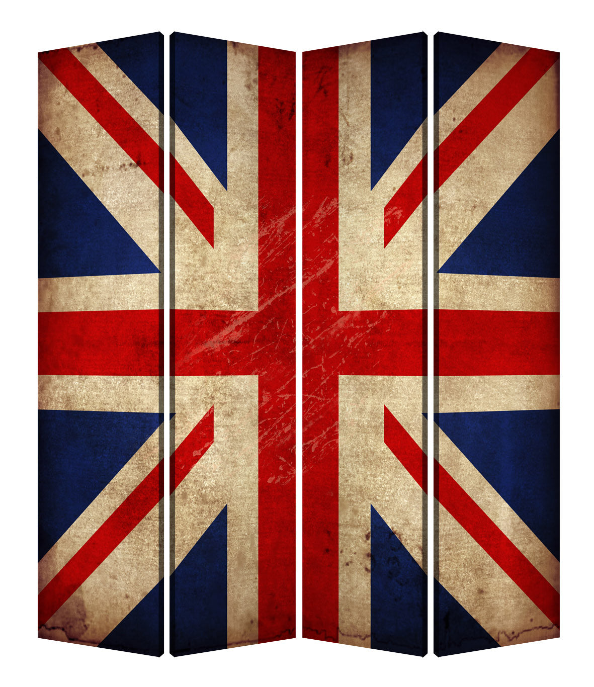 1" x 84" x 84" Multi Color Wood Canvas Union Jack  Screen