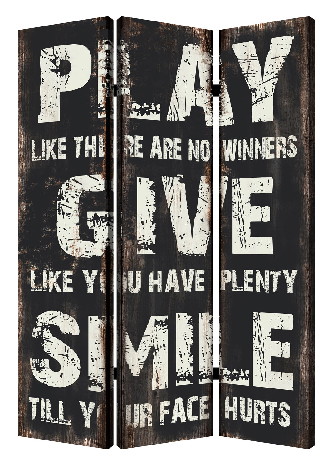 1" x 48" x 72" Multi Color Wood Canvas Family Rule  Screen
