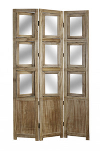 1" x 39" x 63" Brown Wood Photo  Screen
