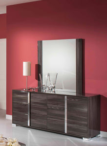 41" Grey MDF  Glass  and Veneer Mirror