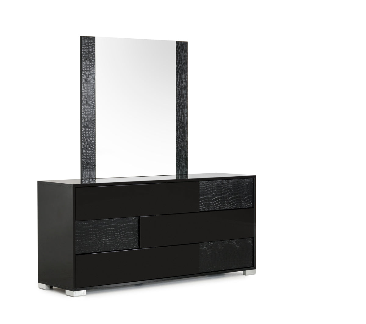 30" Black MDF and Metal Dresser