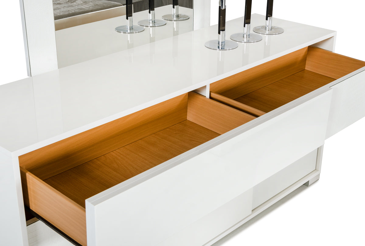 30" White MDF and Metal Dresser