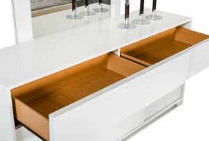 30" White MDF and Metal Dresser