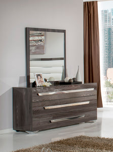 41" Grey MDF  Glass  and Veneer Mirror