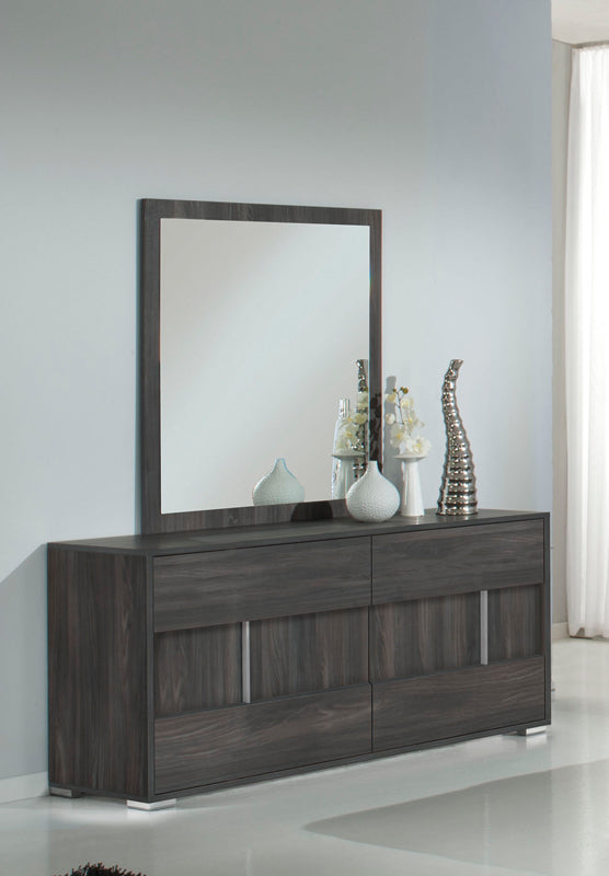 41" Grey MDF  Veneer  and Glass Mirror