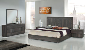 41" Grey MDF  Veneer  and Glass Mirror