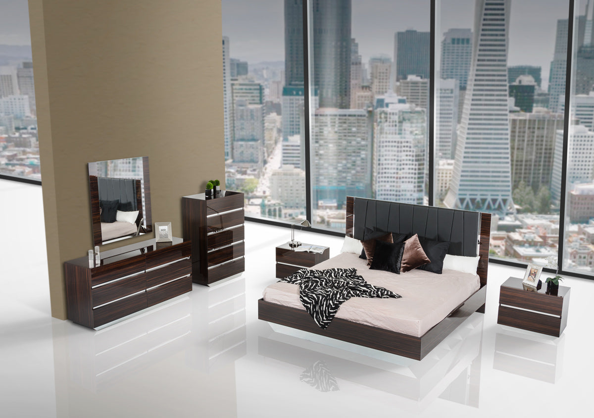 45" Ebony MDF  Glass  and Veneer Mirror