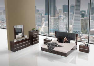 45" Ebony MDF  Glass  and Veneer Mirror