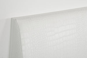 46" White MDF and Steel Queen Bed