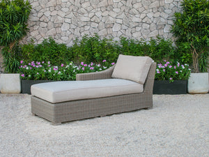 30" Aluminum  Wood  and Rattan Sectional Sofa Set