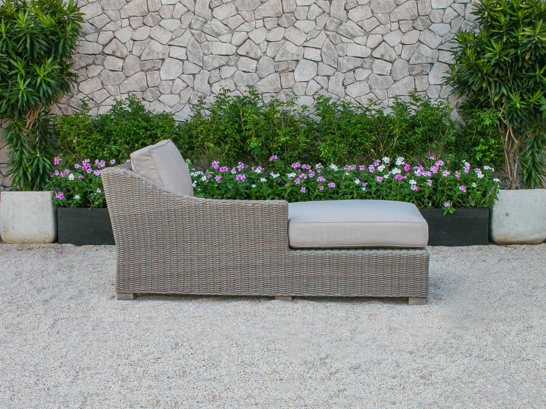 30" Aluminum  Wood  and Rattan Sectional Sofa Set