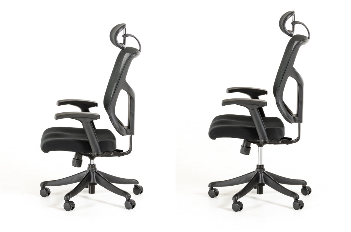 52" Black Plastic and Aluminum Office Chair