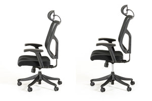 52" Black Plastic and Aluminum Office Chair
