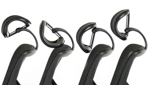 52" Black Plastic and Aluminum Office Chair