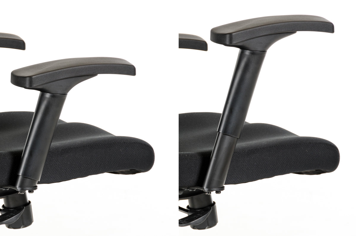 52" Black Plastic and Aluminum Office Chair