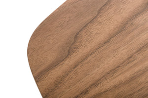 16" Walnut Veneer  Metal  and Glass Coffee Table