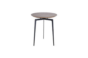 11" Walnut Veneer and Metal Coffee Table Set