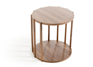 19" Walnut Wood End Table