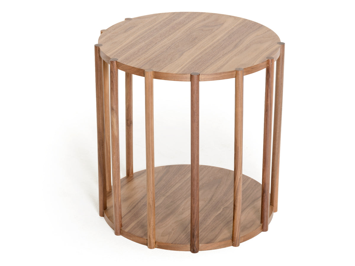 19" Walnut Wood End Table