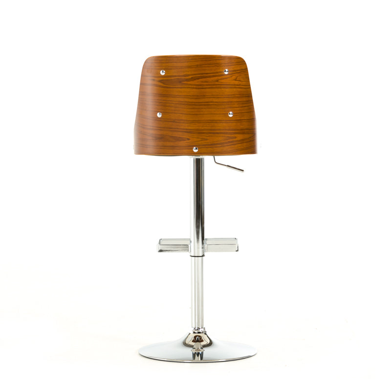 43" Black Leatherette  Veneer  and Steel Bar Stool