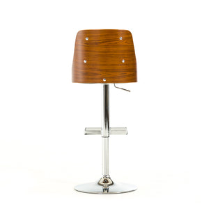 43" Black Leatherette  Veneer  and Steel Bar Stool