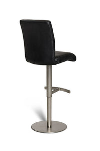 38" Black Eco-Leather and Steel Bar Stool