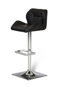 42" Black Eco-Leather and Steel Bar Stool