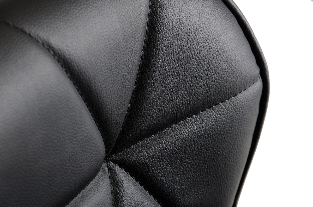 42" Black Eco-Leather and Steel Bar Stool
