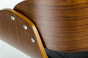 36" Black Leatherette  Veneer  and Steel Bar Stool