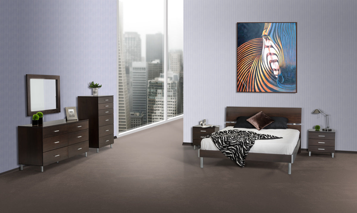 39" Wenge MDF and Glass Mirror