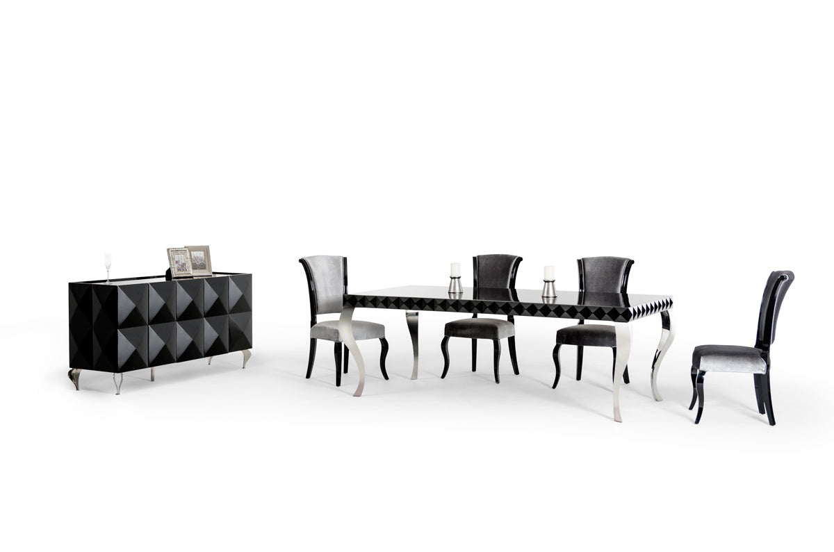 30" Black Lacquer MDF Dining Table