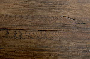 16" Dark Aged Oak Wood  Veneer  and Steel Coffee Table