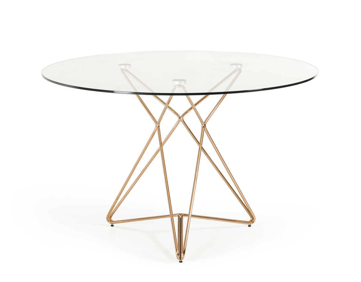 30" Glass and Steel Round Dining Table
