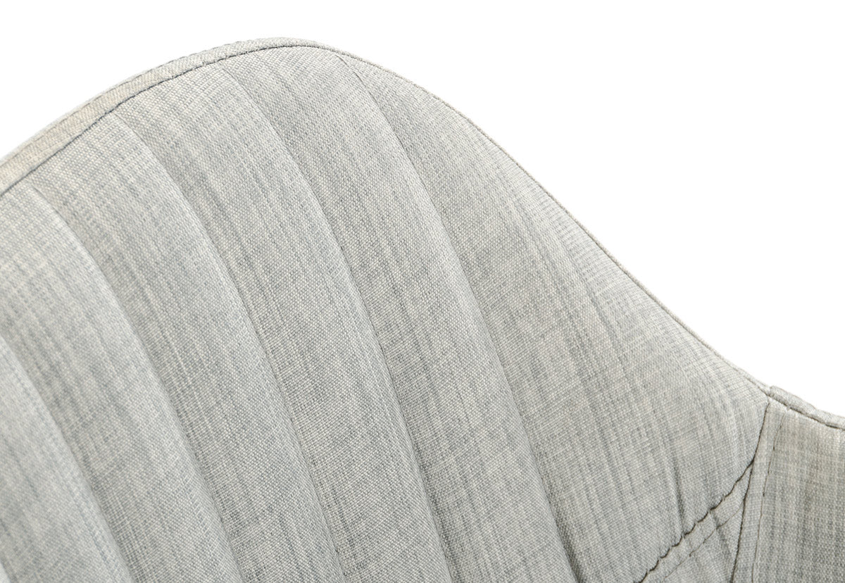 31" Grey Fabric and Metal Dining Chair