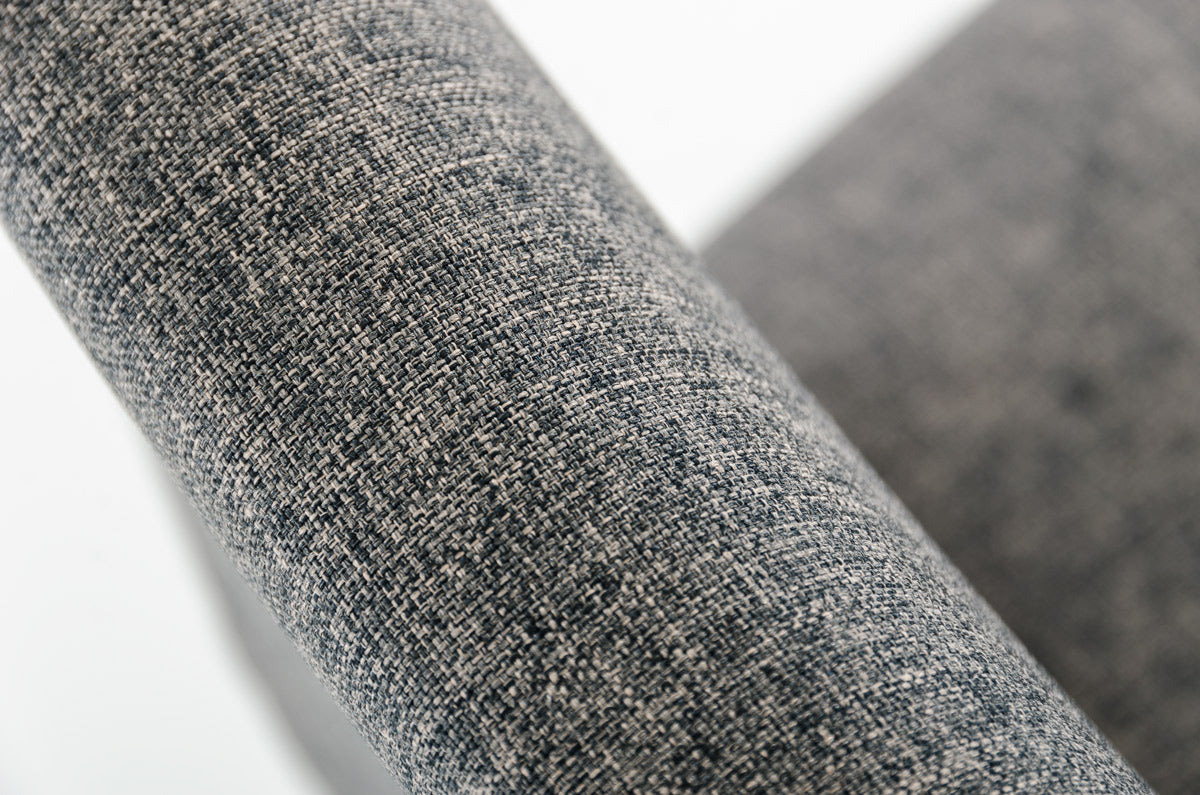38" Grey Fabric and Metal Bar Stool