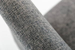 38" Grey Fabric and Metal Bar Stool